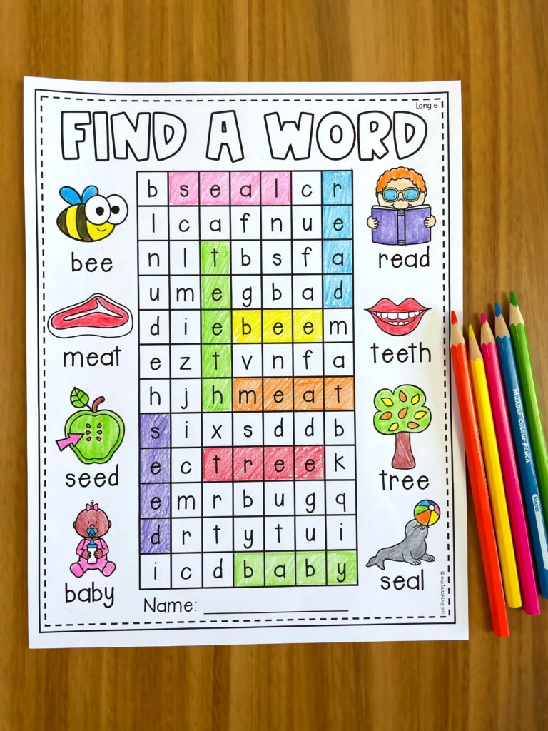 Find a Word Worksheets
