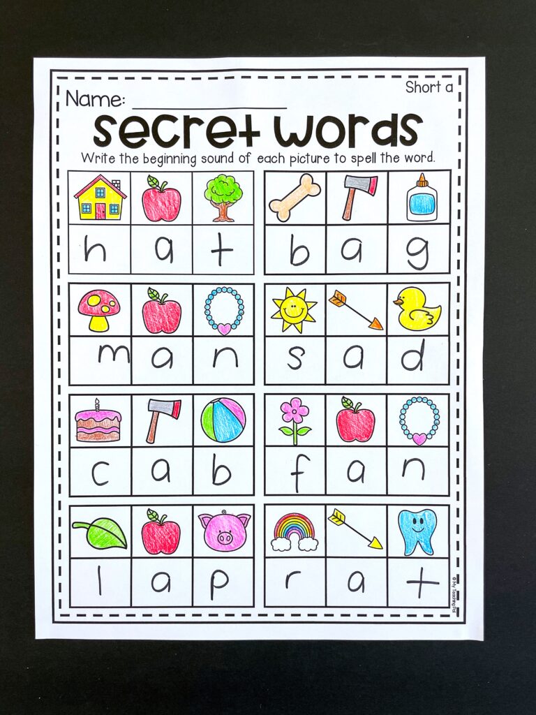 Secret Words Worksheet