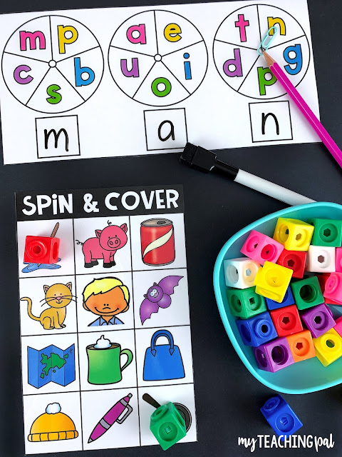 Spin and Cover CVC Words